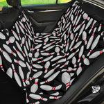 Black Bowling Pins Pattern Print Pet Car Back Seat Cover