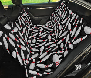 Black Bowling Pins Pattern Print Pet Car Back Seat Cover