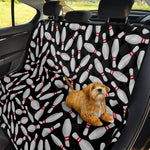 Black Bowling Pins Pattern Print Pet Car Back Seat Cover