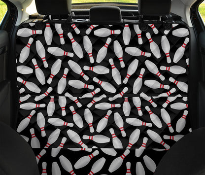 Black Bowling Pins Pattern Print Pet Car Back Seat Cover