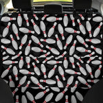 Black Bowling Pins Pattern Print Pet Car Back Seat Cover