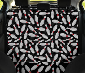 Black Bowling Pins Pattern Print Pet Car Back Seat Cover