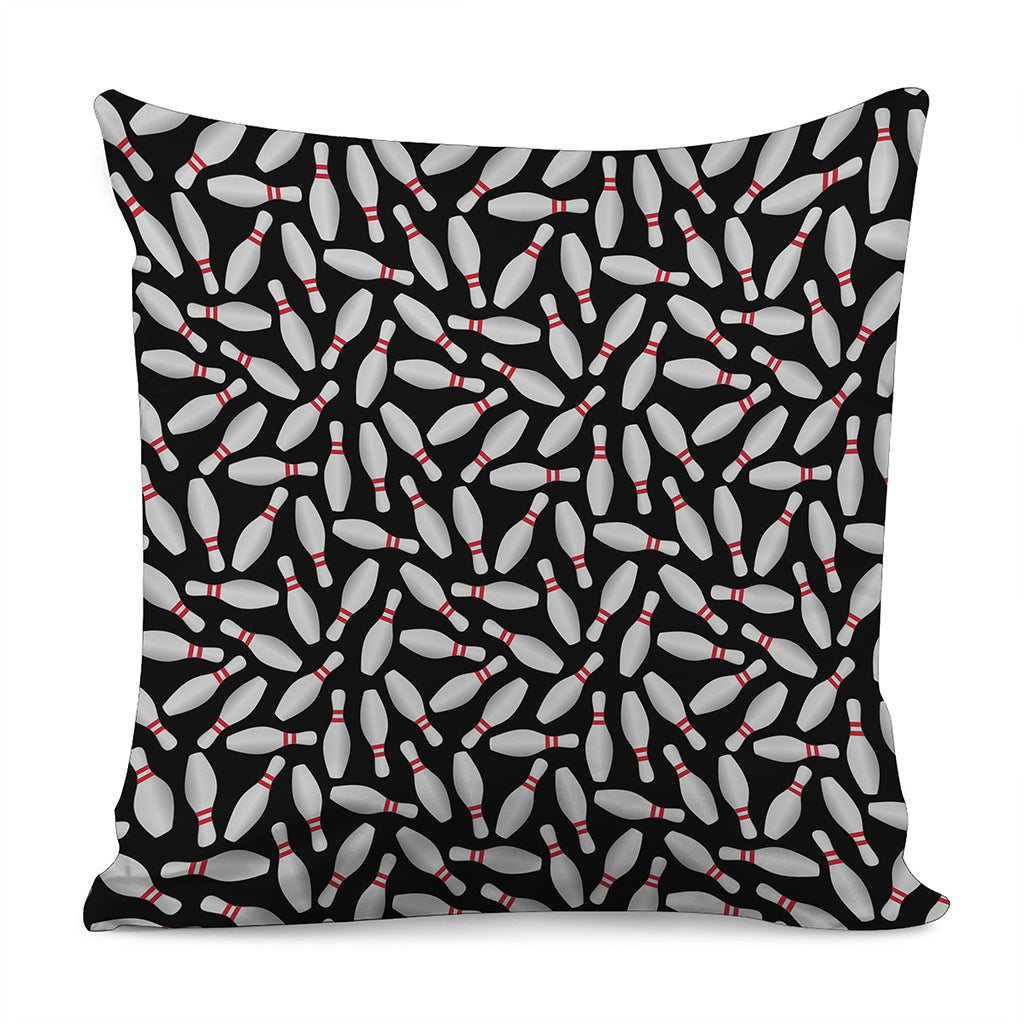 Black Bowling Pins Pattern Print Pillow Cover