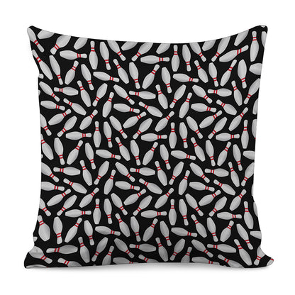 Black Bowling Pins Pattern Print Pillow Cover