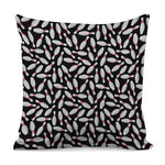 Black Bowling Pins Pattern Print Pillow Cover