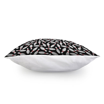 Black Bowling Pins Pattern Print Pillow Cover