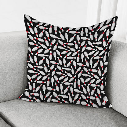 Black Bowling Pins Pattern Print Pillow Cover