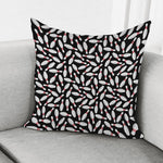 Black Bowling Pins Pattern Print Pillow Cover