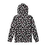 Black Bowling Pins Pattern Print Pullover Hoodie