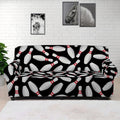 Black Bowling Pins Pattern Print Sofa Cover