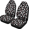 Black Bowling Pins Pattern Print Universal Fit Car Seat Covers