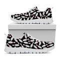 Black Bowling Pins Pattern Print White Running Shoes