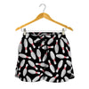 Black Bowling Pins Pattern Print Women's Shorts