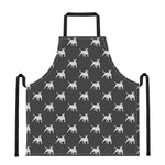 Black Bull Terrier Pattern Print Apron