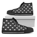 Black Bull Terrier Pattern Print Black High Top Sneakers