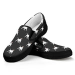 Black Bull Terrier Pattern Print Black Slip On Shoes