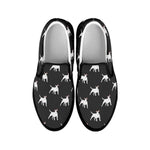 Black Bull Terrier Pattern Print Black Slip On Shoes