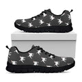 Black Bull Terrier Pattern Print Black Running Shoes
