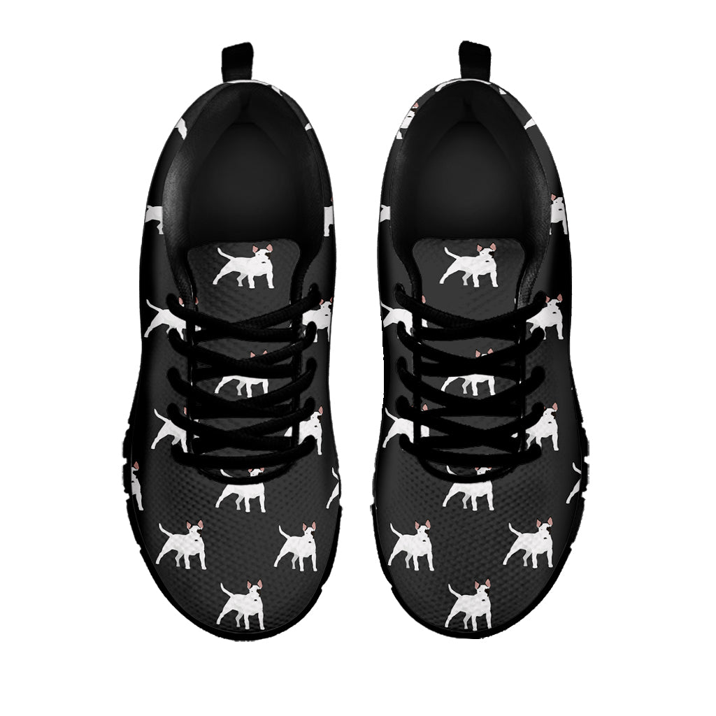 Black Bull Terrier Pattern Print Black Sneakers