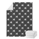 Black Bull Terrier Pattern Print Blanket