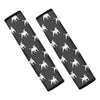 Black Bull Terrier Pattern Print Car Seat Belt Covers