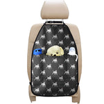 Black Bull Terrier Pattern Print Car Seat Organizers
