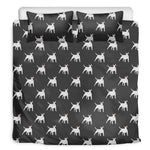 Black Bull Terrier Pattern Print Duvet Cover Bedding Set