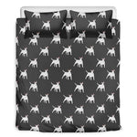Black Bull Terrier Pattern Print Duvet Cover Bedding Set