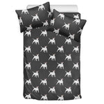 Black Bull Terrier Pattern Print Duvet Cover Bedding Set