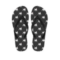 Black Bull Terrier Pattern Print Flip Flops