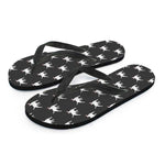 Black Bull Terrier Pattern Print Flip Flops