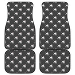 Black Bull Terrier Pattern Print Front and Back Car Floor Mats