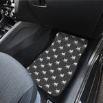 Black Bull Terrier Pattern Print Front and Back Car Floor Mats