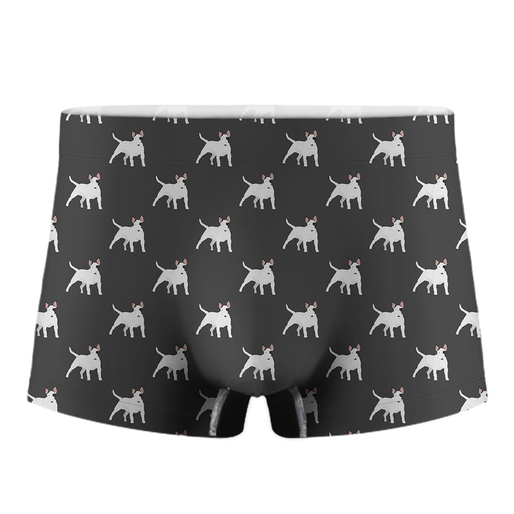 Black Bull Terrier Pattern Print Men's Boxer Briefs