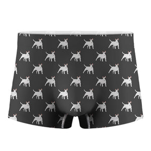 Black Bull Terrier Pattern Print Men's Boxer Briefs