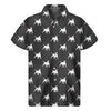 Black Bull Terrier Pattern Print Men's Short Sleeve Shirt