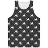 Black Bull Terrier Pattern Print Men's Tank Top