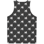 Black Bull Terrier Pattern Print Men's Tank Top