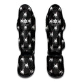 Black Bull Terrier Pattern Print Muay Thai Shin Guards