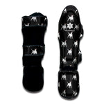 Black Bull Terrier Pattern Print Muay Thai Shin Guard