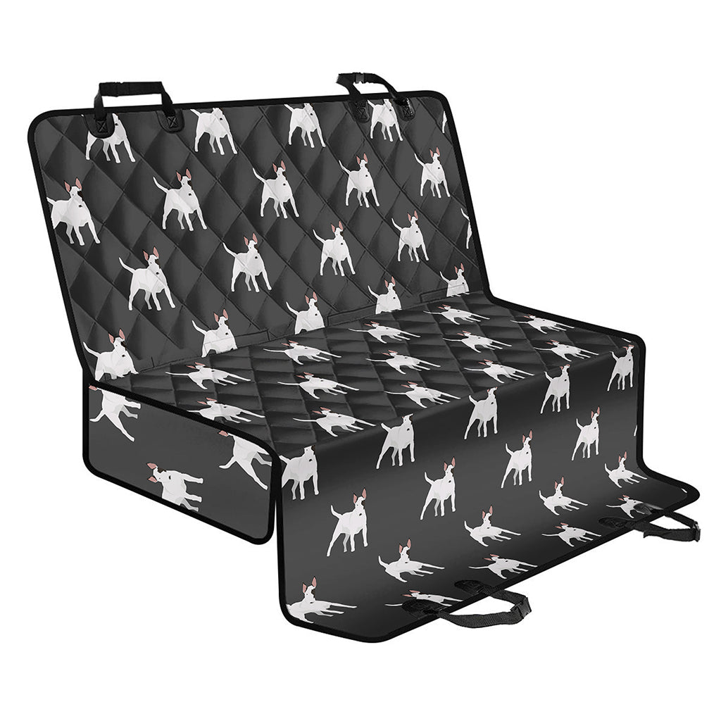 Black Bull Terrier Pattern Print Pet Car Back Seat Cover