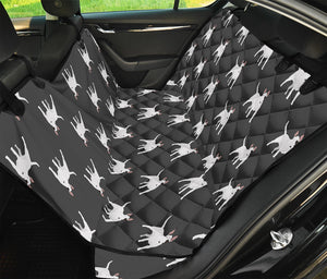 Black Bull Terrier Pattern Print Pet Car Back Seat Cover