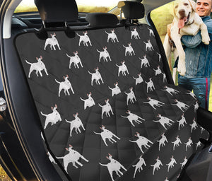 Black Bull Terrier Pattern Print Pet Car Back Seat Cover