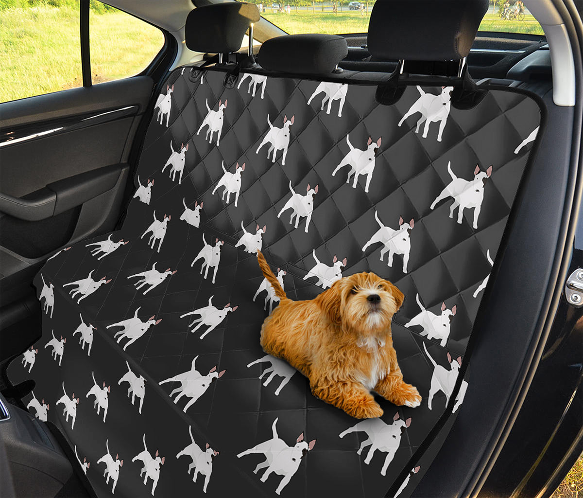 Black Bull Terrier Pattern Print Pet Car Back Seat Cover