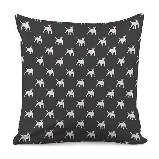 Black Bull Terrier Pattern Print Pillow Cover