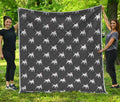 Black Bull Terrier Pattern Print Quilt