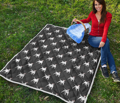 Black Bull Terrier Pattern Print Quilt