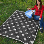 Black Bull Terrier Pattern Print Quilt