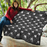Black Bull Terrier Pattern Print Quilt