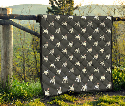 Black Bull Terrier Pattern Print Quilt